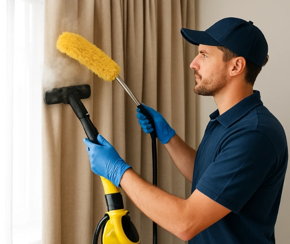 Trusted blind cleaning technician Matty Curtain Cleaning wakerley QLD