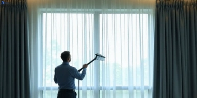 Commercial curtain steam cleaning service wakerley hotels offices