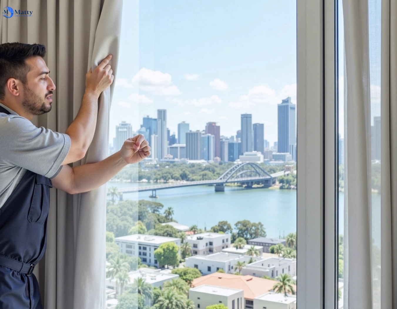 Professional curtain steam cleaning service wakerley QLD by Matty Curtain Cleaning